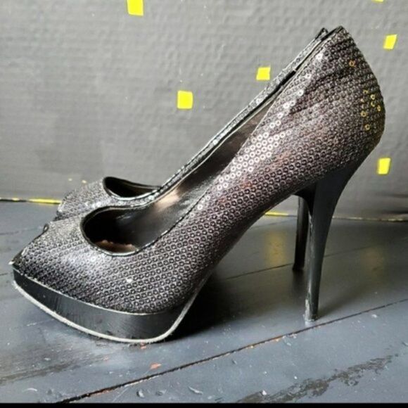 Steve Madden Black Sequin Heels KARRO - Picture 3 of 8